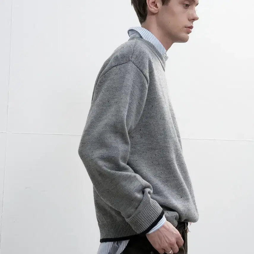 [BUNJANG] General Idea Nepsa Crew Neck Gray Knit L / (새상품)제너럴아이디어 네프사 크루넥 그레이 니트 L