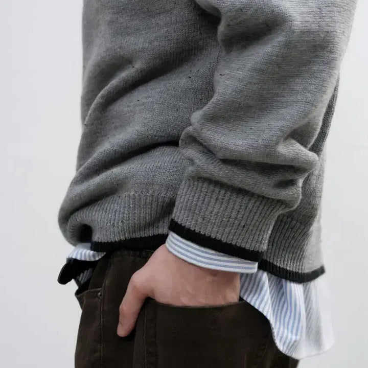 [BUNJANG] General Idea Nepsa Crew Neck Gray Knit L / (새상품)제너럴아이디어 네프사 크루넥 그레이 니트 L