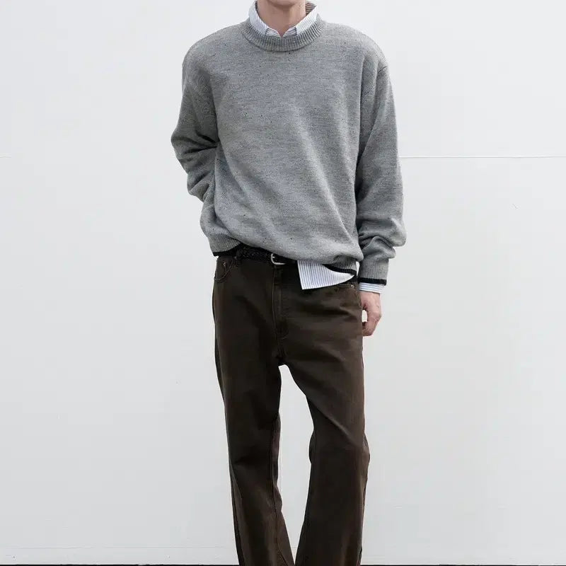 [BUNJANG] General Idea Nepsa Crew Neck Gray Knit L / (새상품)제너럴아이디어 네프사 크루넥 그레이 니트 L