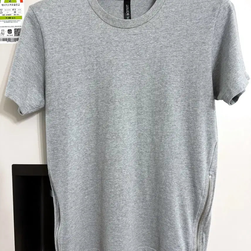 [SOLD OUT] 사이드 지퍼 반팔티 그레이색상 95-슬림100사이즈