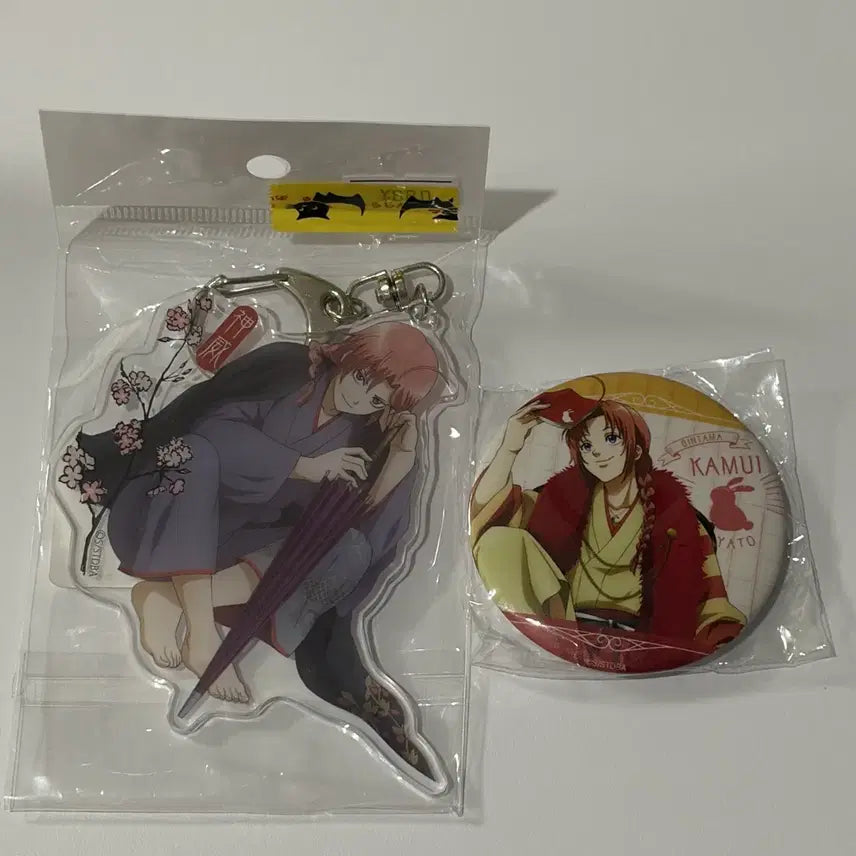 [BUNJANG] Gintama Kamui Acrylic Keyring &amp; Can Badge Bundle Set / 은혼 카무이 캔뱃지 아크릴 키링