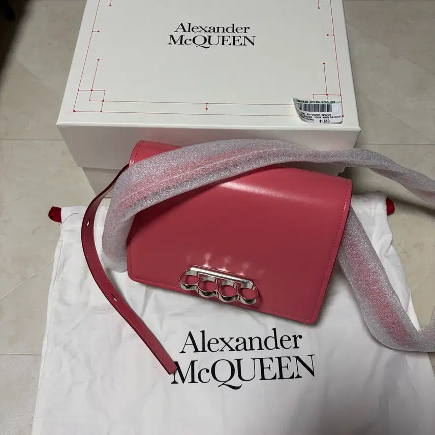 [BUNJANG] Alexander McQueen Leather Four Ring Bag Coral / [새상품]알렉산더맥퀸 레더 포링백 코랄