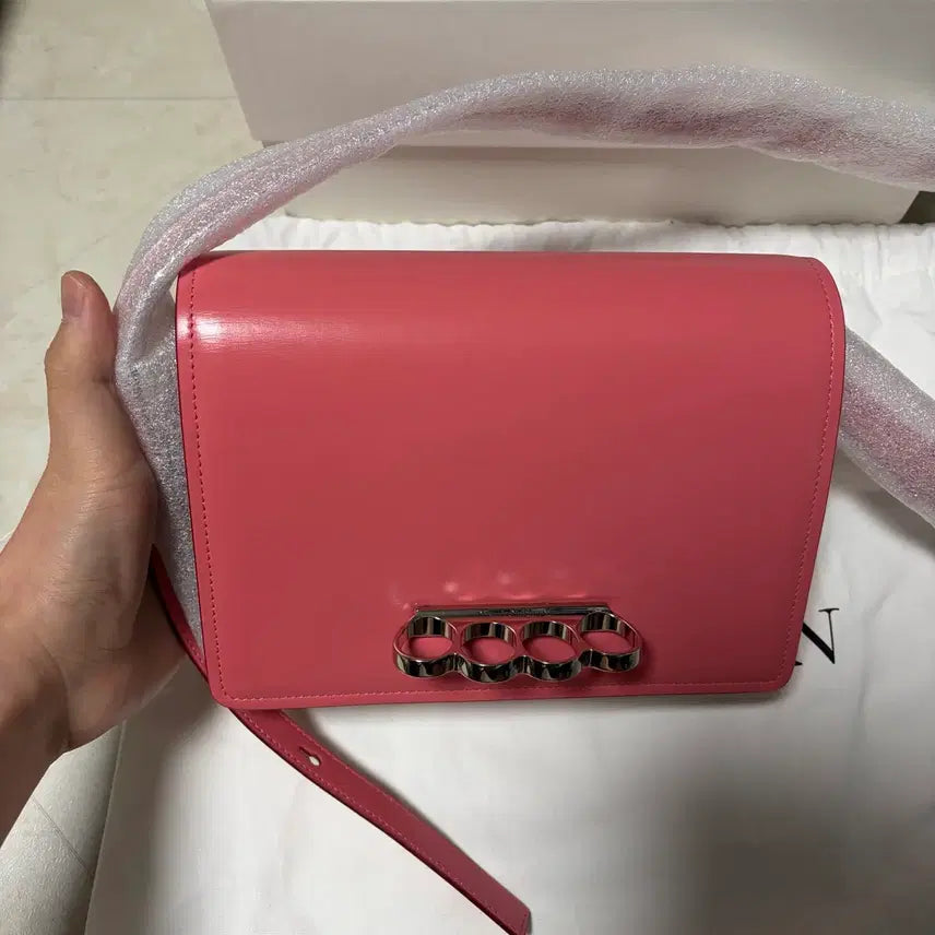 [BUNJANG] Alexander McQueen Leather Four Ring Bag Coral / [새상품]알렉산더맥퀸 레더 포링백 코랄
