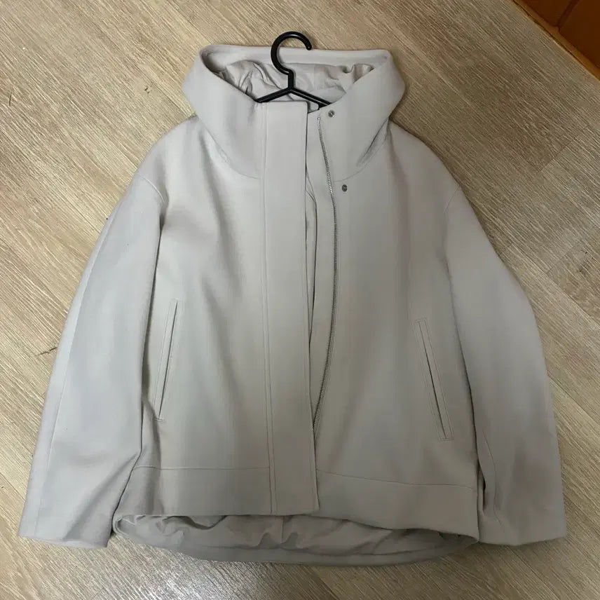 [BUNJANG] GU Cozy Melton Short Hooded Coat (L, Natural) / GU 코지 멜튼 숏 후드 코트 (L, 내추럴)