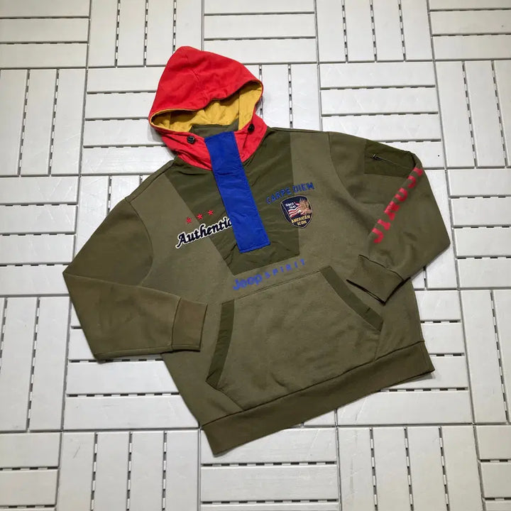 [BUNJANG] Jeep Vintage Anorak Fleece Hoodie / [L]지프 빈티지 아노락 기모후드 0345