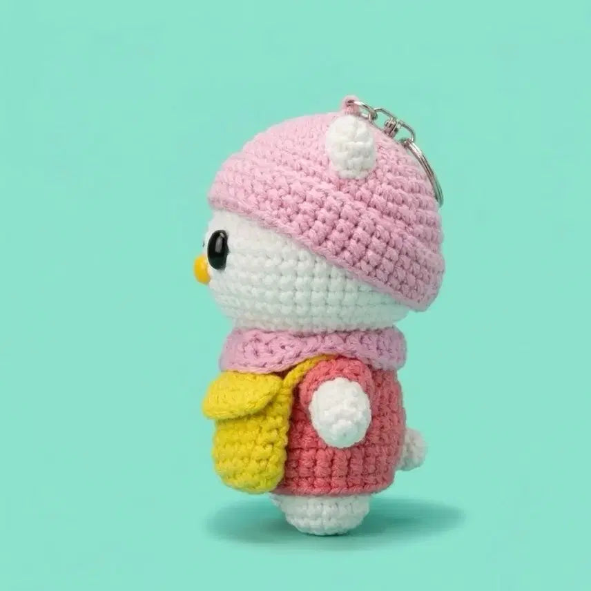 [SOLD OUT] [핸드메이드] 뵤-코 동그란 얼굴 멍때리는 아기 소녀 코바늘 키링