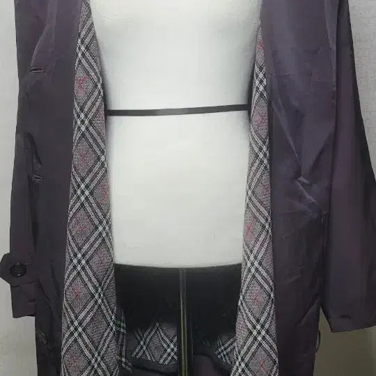 [BUNJANG] Hooded Long Coat - Purple - Size 77 / 후드 롱 코트 자주색 긴 봄코트 77