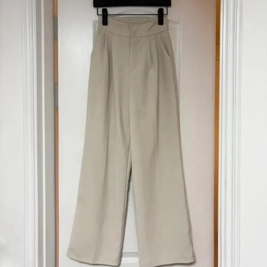 [BUNJANG] Wide High-Waist Slacks (Size S) / [세탁완료] 와이드 뒷밴딩 하이웨스트 슬랙스 S