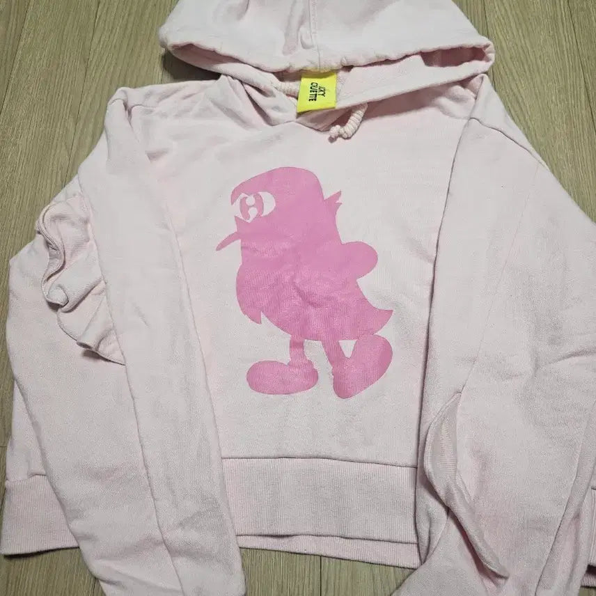 [BUNJANG] Lucky Chouette Frill Sleeve Hoodie / 럭키슈에뜨 프릴소매 후드
