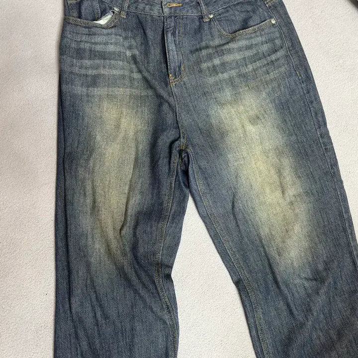 [BUNJANG] TOPI Washing Straight Denim Pants / 토피 워싱 스트레이트 데님 바지