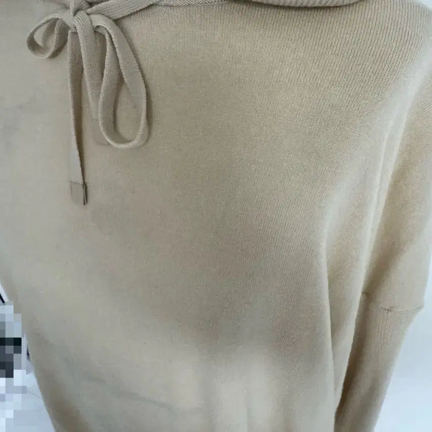 [BUNJANG] Ivory Hooded Knit Top / 아이보리색 후드 니트 탑