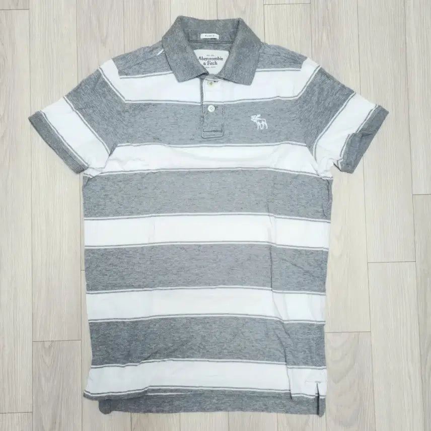 [BUNJANG] Abercrombie Stripe Polo Shirt L / 아베크롬비 스트라이프 반팔 폴로티셔츠 L