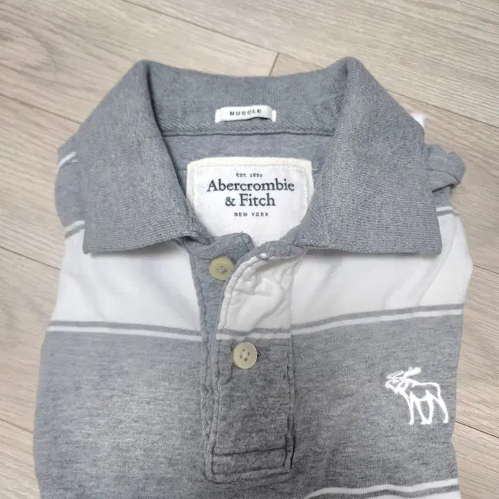 [BUNJANG] Abercrombie Stripe Polo Shirt L / 아베크롬비 스트라이프 반팔 폴로티셔츠 L