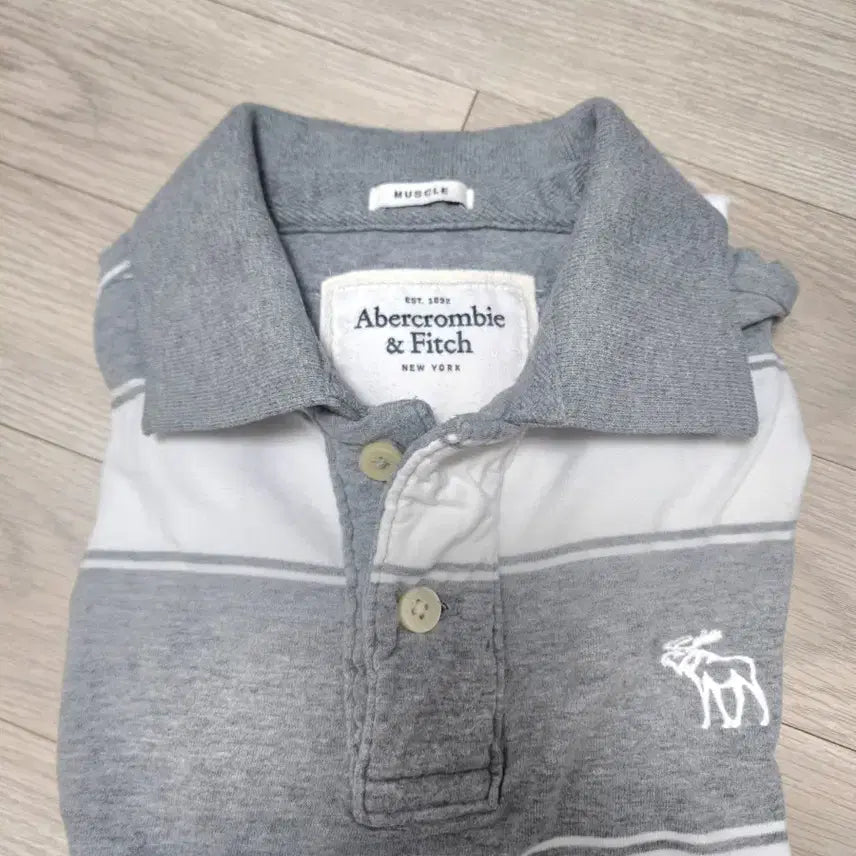 [BUNJANG] Abercrombie Stripe Polo Shirt L / 아베크롬비 스트라이프 반팔 폴로티셔츠 L