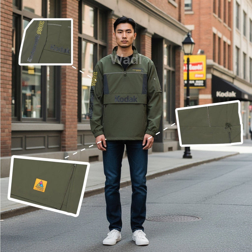 [BUNJANG] Kodak Kodamatic Stretch Anorak Khaki / [코닥] 코다마틱 스탠넥 스트레치 아노락 카키