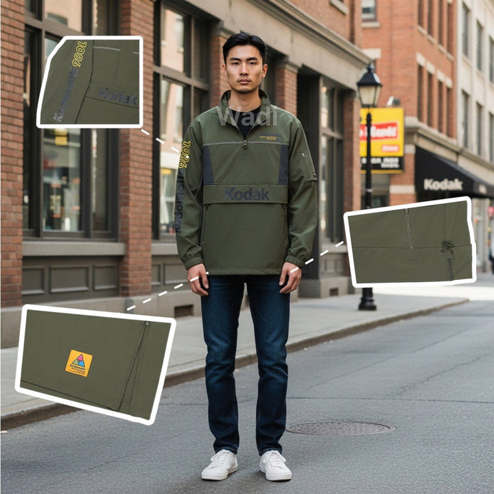 [BUNJANG] Kodak Kodamatic Stretch Anorak Khaki / [코닥] 코다마틱 스탠넥 스트레치 아노락 카키