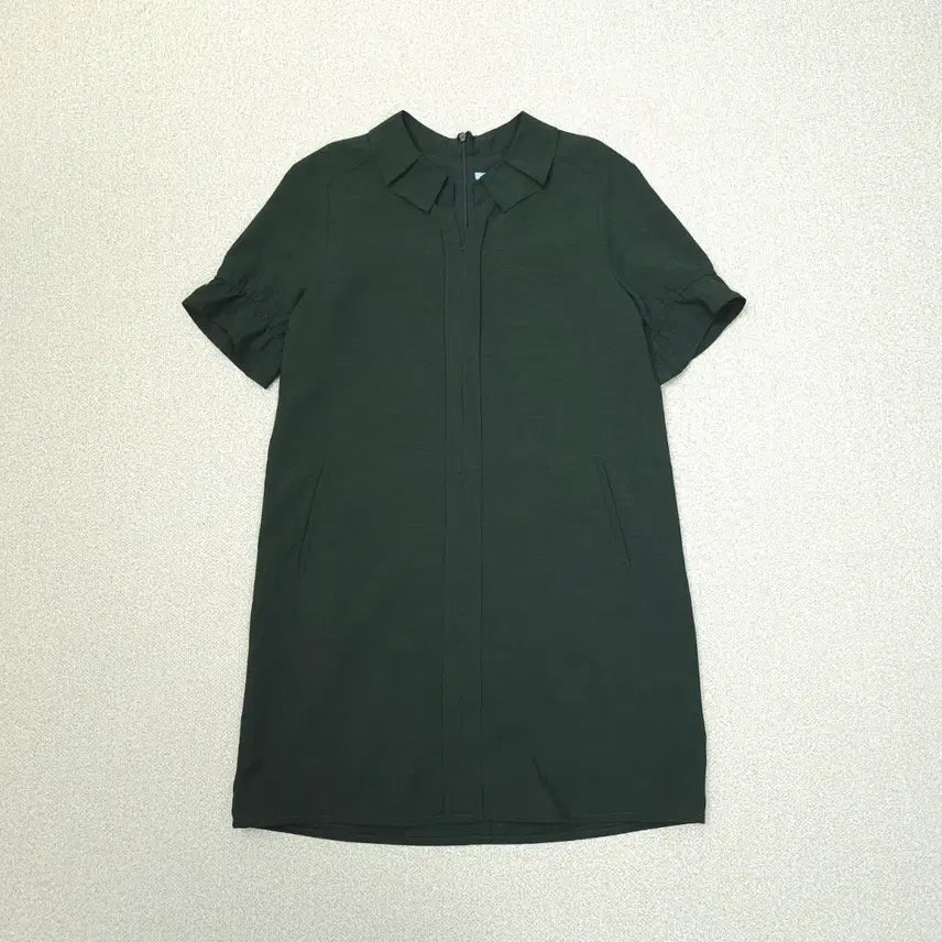 [BUNJANG] BCBG Dark Green Ruffle Detail Midi Dress / (66)BCBG 여성 원피스 반팔 다크그린 K3W2607