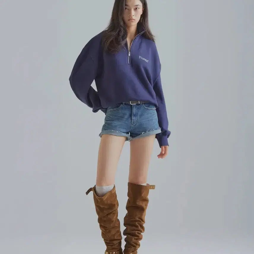 [BUNJANG] Frantic Service Distressed Denim Shorts Blue M / 프랜틱서비스 디스트로이드 데님 쇼츠 블루 M
