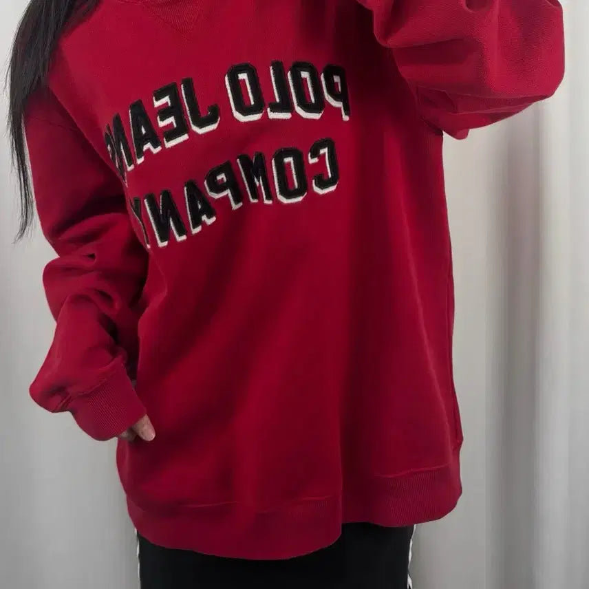 [BUNJANG] Polo Jeans Red Sweatshirt / 폴로 진스 레드 맨투맨