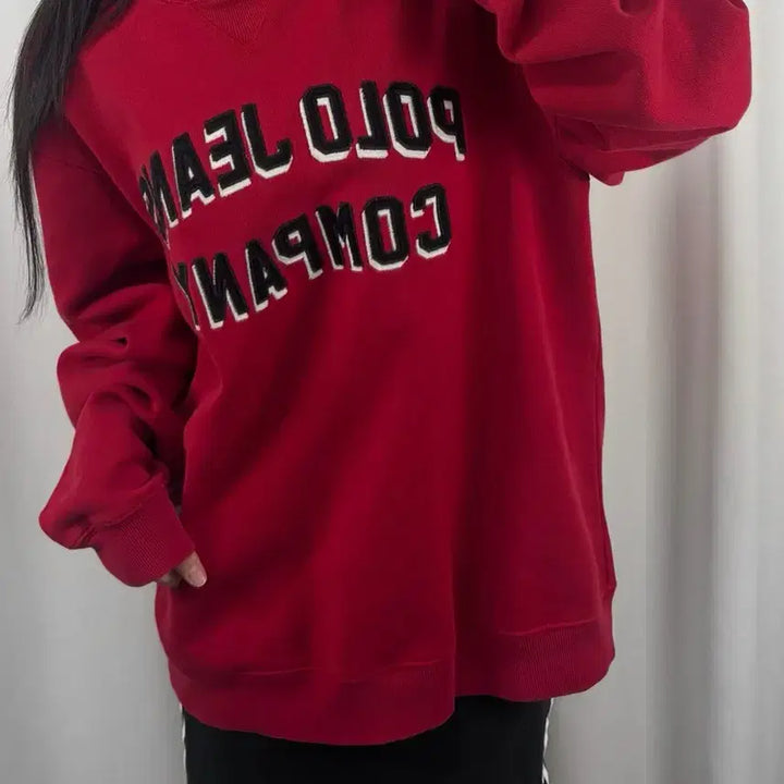 [BUNJANG] Polo Jeans Red Sweatshirt / 폴로 진스 레드 맨투맨
