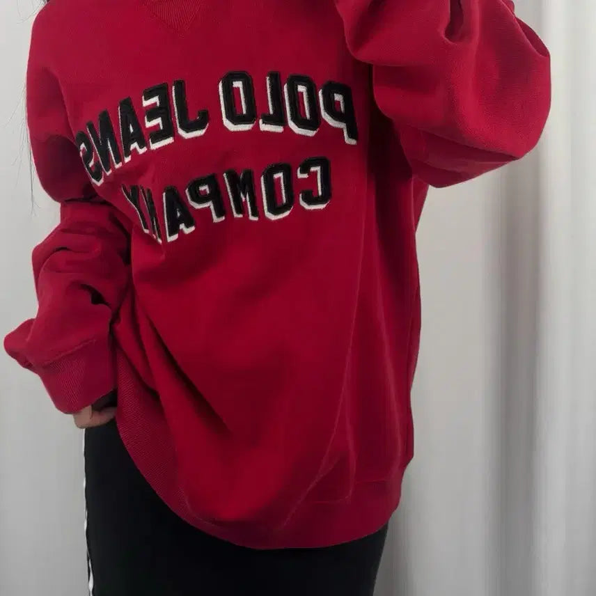 [BUNJANG] Polo Jeans Red Sweatshirt / 폴로 진스 레드 맨투맨
