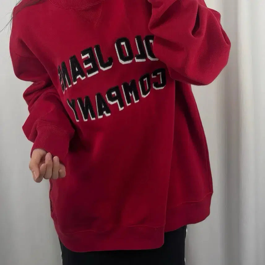 [BUNJANG] Polo Jeans Red Sweatshirt / 폴로 진스 레드 맨투맨
