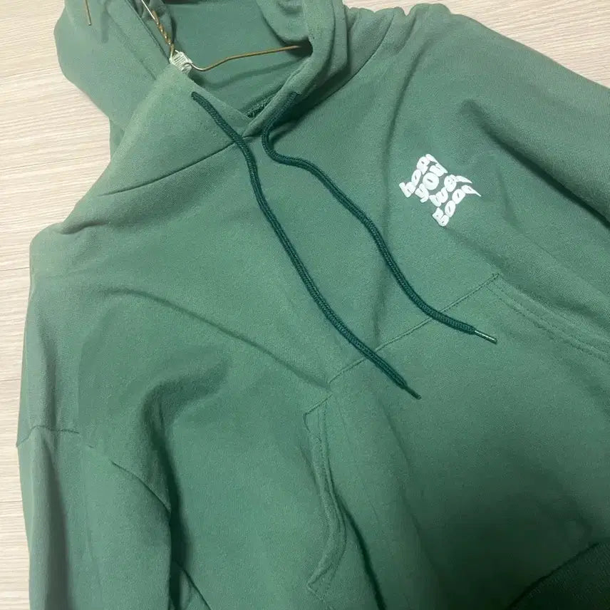 [BUNJANG] Green Printed Hoodie / 초록색 프린팅 후드티