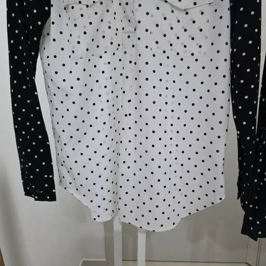 [BUNJANG] Polka Dot Blouse &amp; Pleated Skirt Set / 물방울무늬 블라우스 + 플리츠 스커트 세트