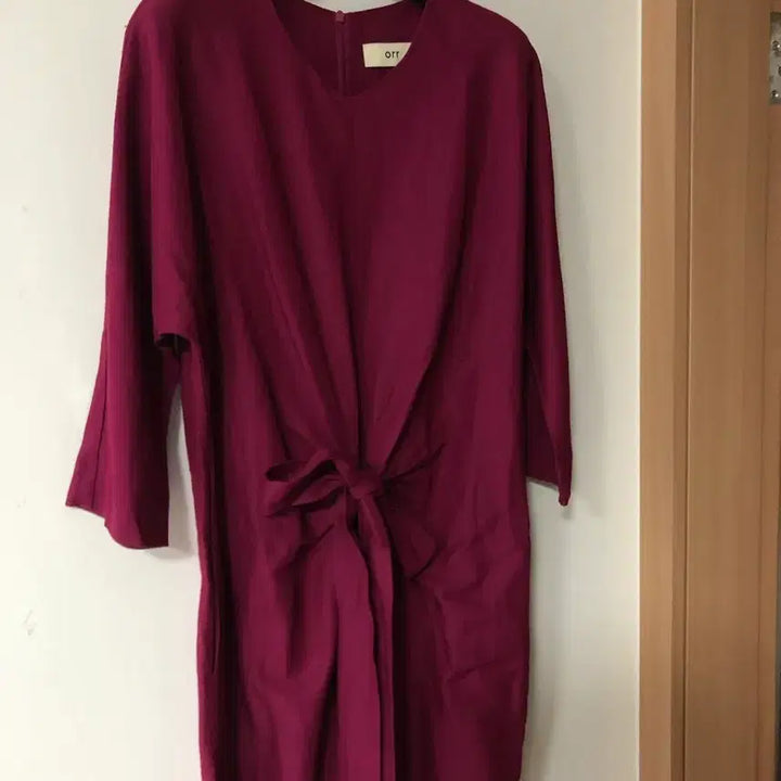 [SOLD OUT] ORR 오르 원피스 셔링 리본 플럼 쿨톤