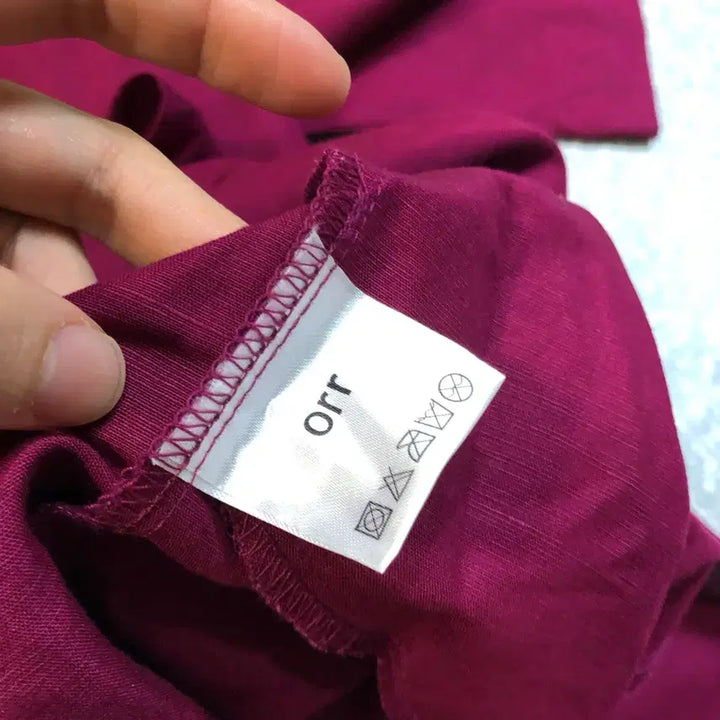 [SOLD OUT] ORR 오르 원피스 셔링 리본 플럼 쿨톤