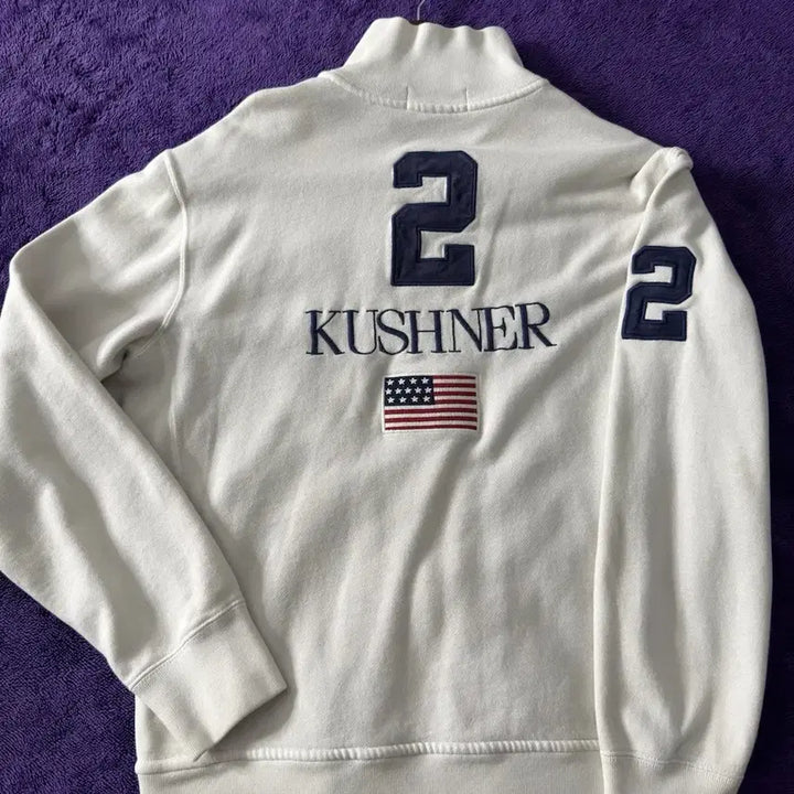 [BUNJANG] Polo Ralph Lauren Big Pony USA Flag White Zip-Up Jacket / 폴로 랄프 로렌 빅 포니 USA 성조기 화이트 집업