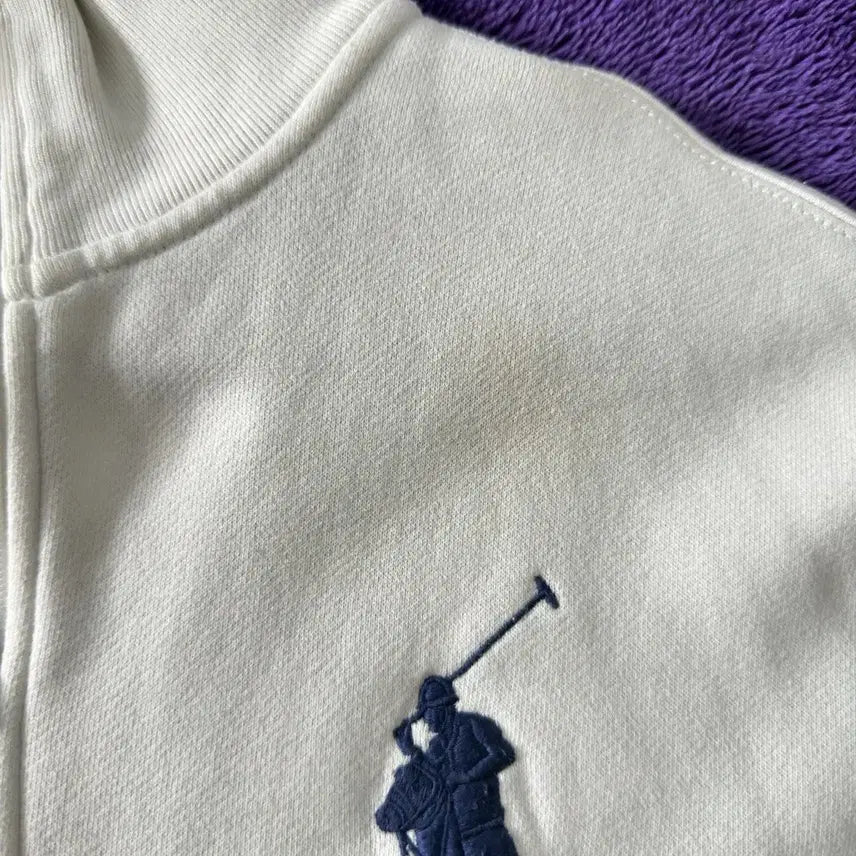 [BUNJANG] Polo Ralph Lauren Big Pony USA Flag White Zip-Up Jacket / 폴로 랄프 로렌 빅 포니 USA 성조기 화이트 집업