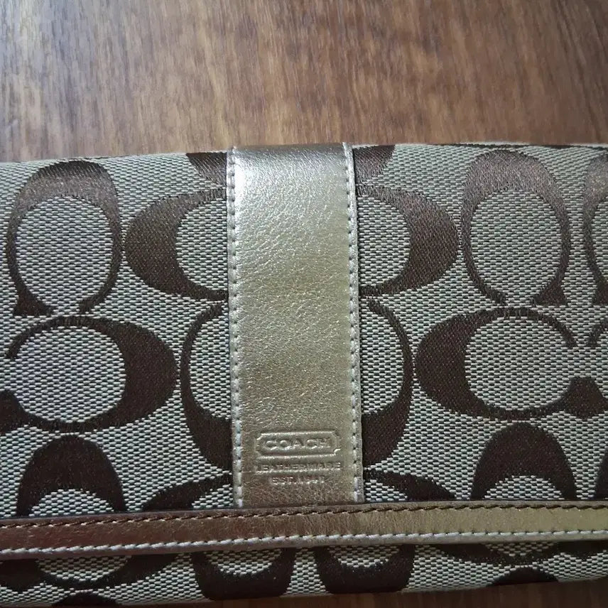 [BUNJANG] Coach Signature Long Wallet Brown/Gold / 코치 시그니처 장지갑 브라운/골드