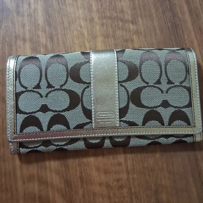 [BUNJANG] Coach Signature Long Wallet Brown/Gold / 코치 시그니처 장지갑 브라운/골드