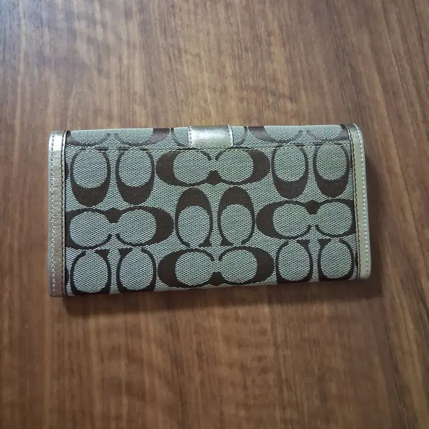 [BUNJANG] Coach Signature Long Wallet Brown/Gold / 코치 시그니처 장지갑 브라운/골드