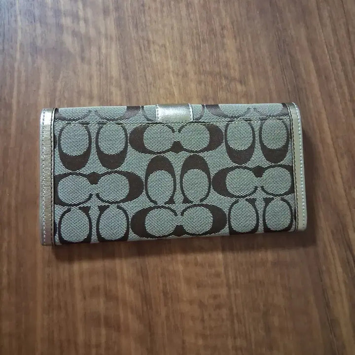[BUNJANG] Coach Signature Long Wallet Brown/Gold / 코치 시그니처 장지갑 브라운/골드