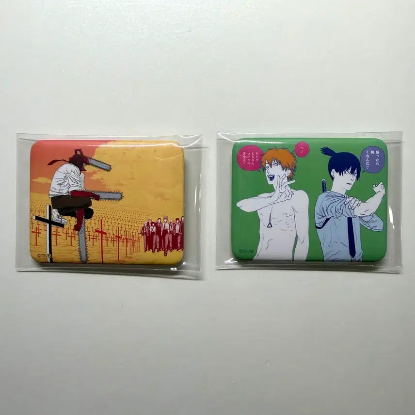 [SOLD OUT] (일괄)체인소맨 점프샵 스쿼어 캔뱃지 아키,덴지
