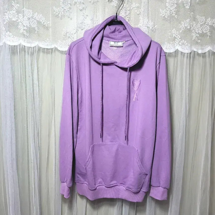 [BUNJANG] BTS (Army) Small Heart Logo Hoodie Lavender / 아미 스몰 하트 로고 후드티 라벤더