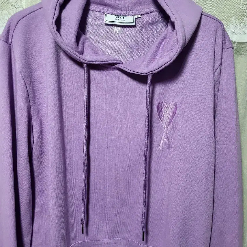 [BUNJANG] BTS (Army) Small Heart Logo Hoodie Lavender / 아미 스몰 하트 로고 후드티 라벤더