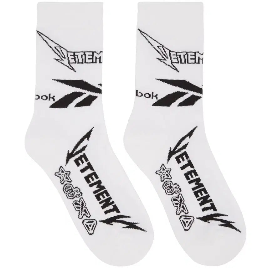 [BUNJANG] VETEMENTS Reebok Lightning Socks / VETEMENTS 베트멍 리복 화이트 블랙 번개 양말