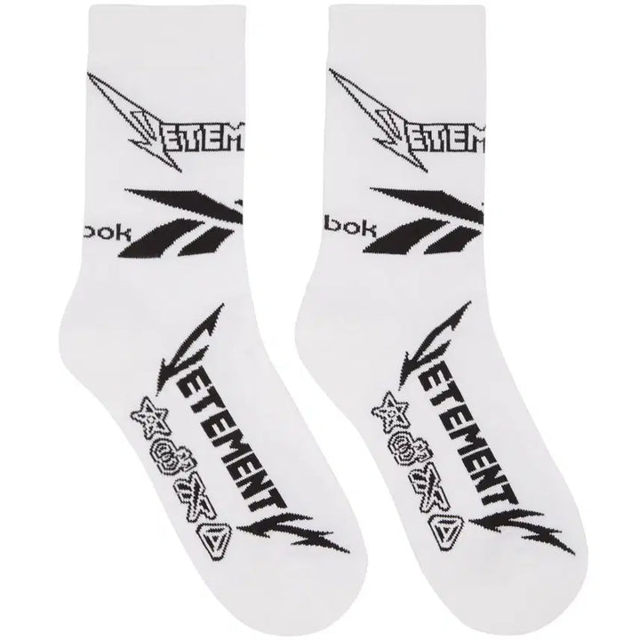 [BUNJANG] VETEMENTS Reebok Lightning Socks / VETEMENTS 베트멍 리복 화이트 블랙 번개 양말
