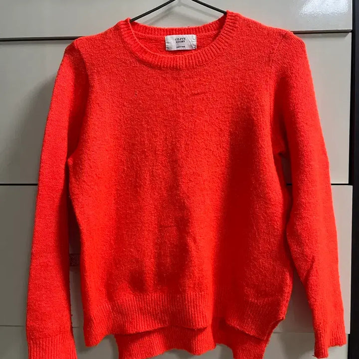 [BUNJANG] Neon Orange Knit Sweater / 형광주황 니트