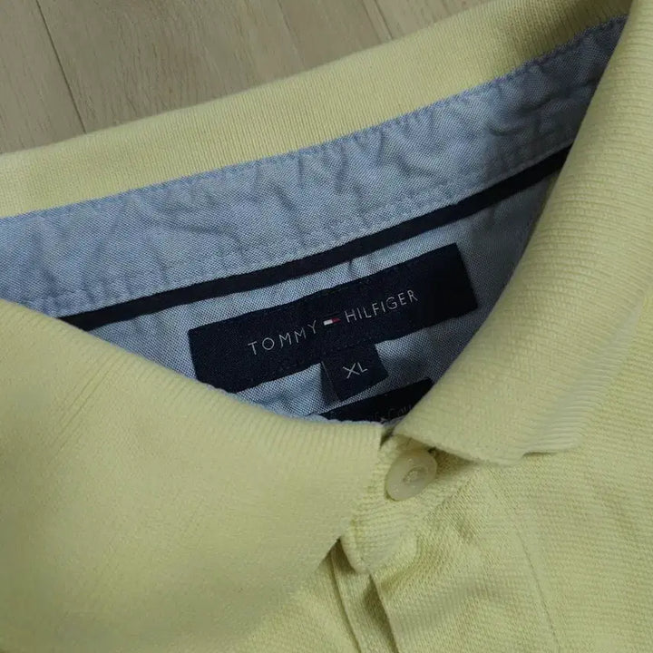[BUNJANG] Tommy Hilfiger Yellow Cotton Pique Polo Shirt / [XL] 타미힐피거 옐로우 코튼 피케 폴로 셔츠