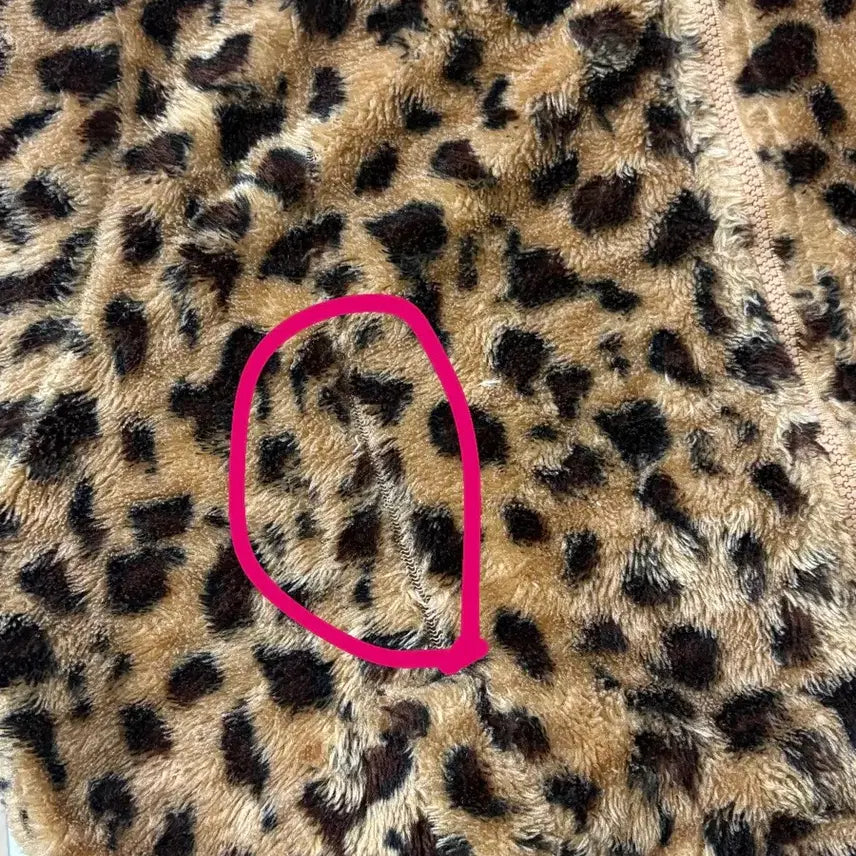 [BUNJANG] Vintage Y2K Leopard Print Hooded Fur Zip-Up Jacket / 빈티지 갸루 y2K 호피 레오파드 후드 퍼 집업