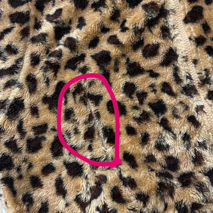 [BUNJANG] Vintage Y2K Leopard Print Hooded Fur Zip-Up Jacket / 빈티지 갸루 y2K 호피 레오파드 후드 퍼 집업