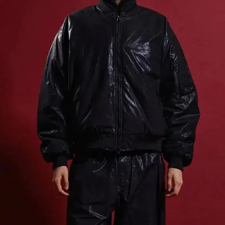 [BUNJANG] Groove Rhyme Black Bomber Jacket (M) / 그루브라임 항공점퍼 블랙 M