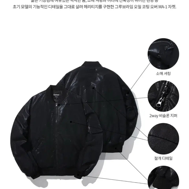 [BUNJANG] Groove Rhyme Black Bomber Jacket (M) / 그루브라임 항공점퍼 블랙 M