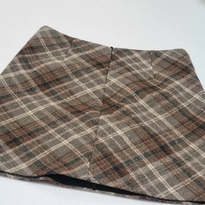 [BUNJANG] Daily Wool Check Mini Skirt / 데일리 모직체크 H라인 미니스커트 S