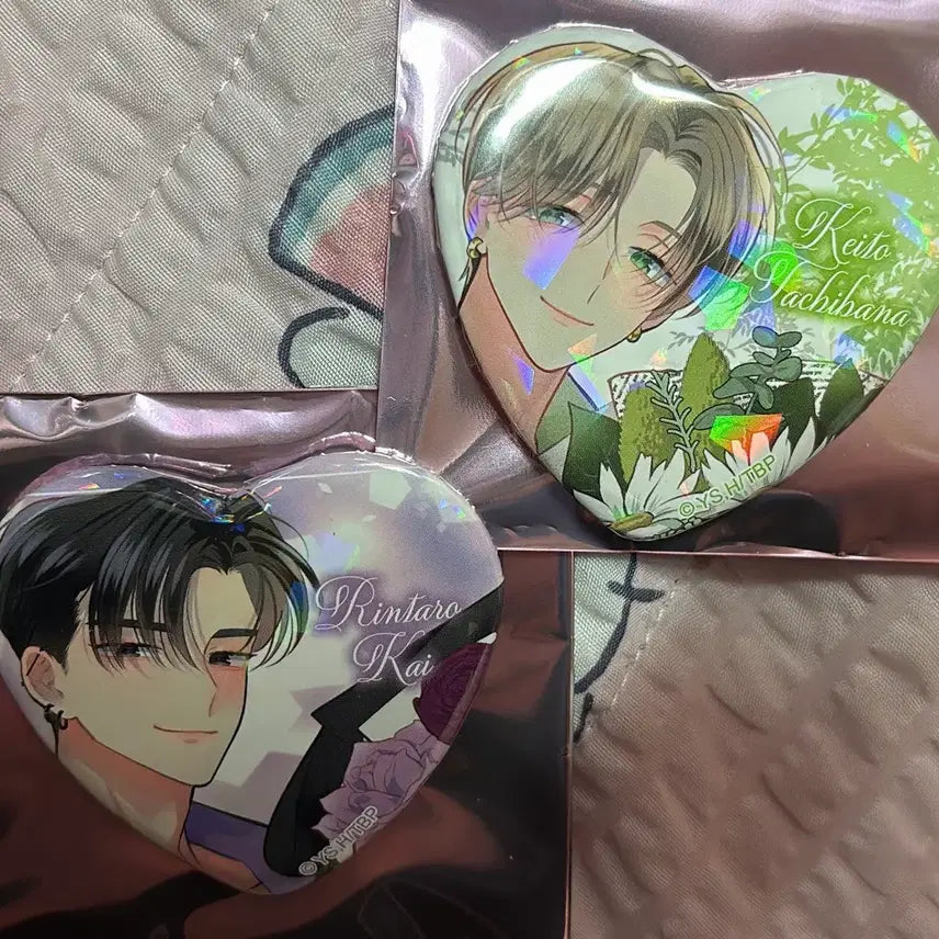 [BUNJANG] Tamon Kun, Which Way?! Rintaro Keito Heart Badge Bundle Set / 타몬군 지금 어느쪽?! 린타로 케이토 하트 캔뱃지 일괄 양도