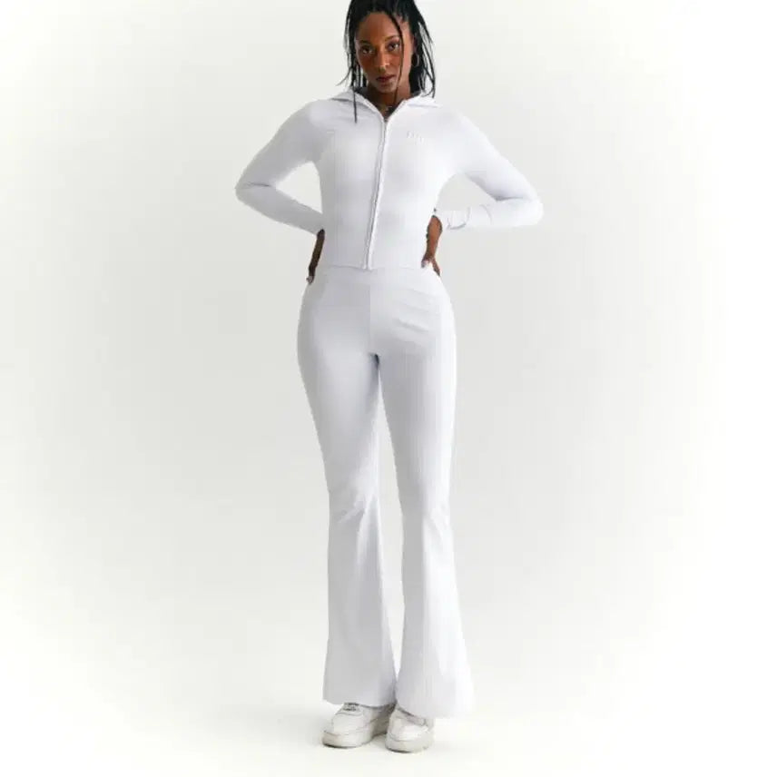 [BUNJANG] Hip Sisters Creora White Hoodie Zip-up Set / 힙시스터즈 크레오라 화이트 후드집업 세트